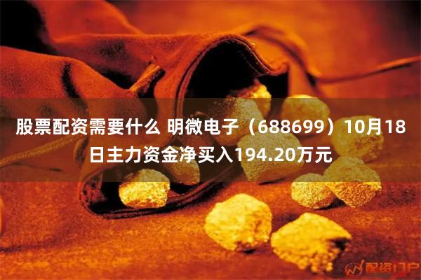 股票配资需要什么 明微电子（688699）10月18日主力资金净买入194.20万元